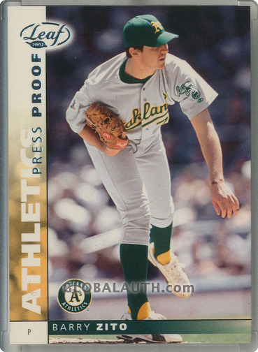 2002 Leaf Press Proofs Platinum #92: Barry Zito