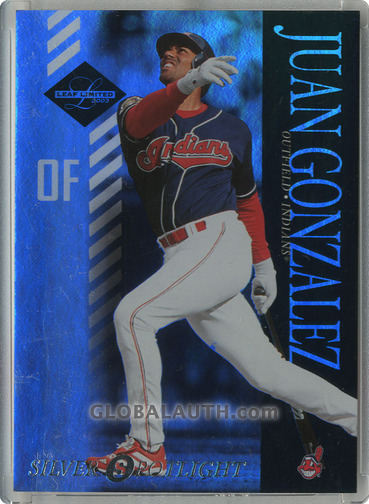 2003 Leaf Limited Silver Spotlight #25: Juan Gonzalez